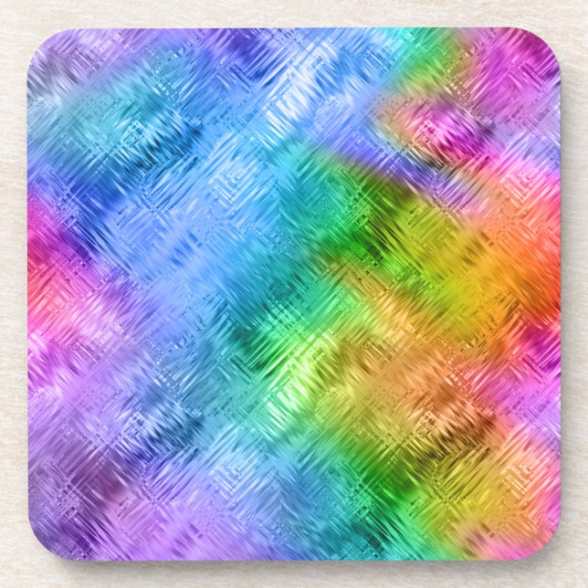 Mystic Topaz Blue Glassy Texture Coaster (Front)