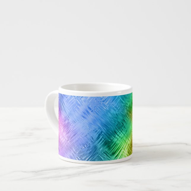 Mystic Topaz Blue Glassy Texture Espresso Cup (Front Left)