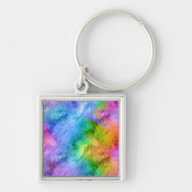 Mystic Topaz Blue Glassy Texture Keychain (Front)