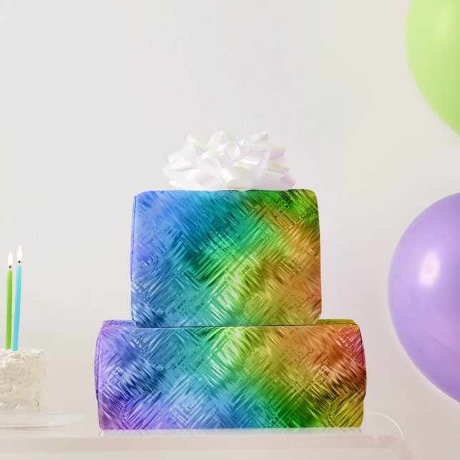 Mystic Topaz Blue Glassy Texture Wrapping Paper (Party Gifts)