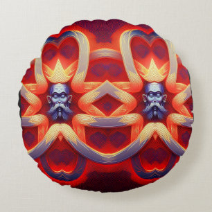 Mystic Twin Kings Round Pillow