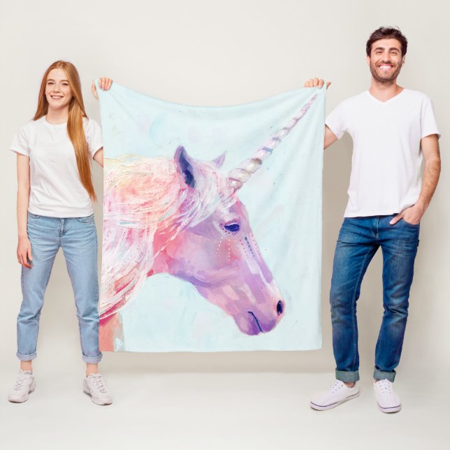 Mystic Unicorn Fleece Blanket (In Situ)