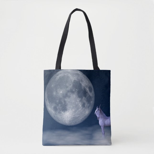 Mystic Unicorn Moon Magic Tote Bag (Front)