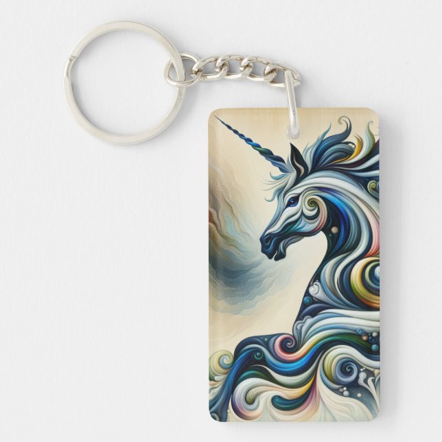 Mystic Unicorn Swirl Keychain (Front)
