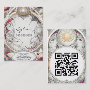 Mystic Vintage  Psyschic Medium QR code Business Card