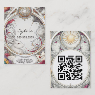 Mystic Vintage  Psyschic Medium QR code Business Card