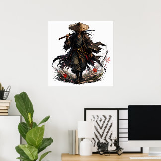 Mystic Wandering Ronin Mug | Samurai Warrior in Ba Poster