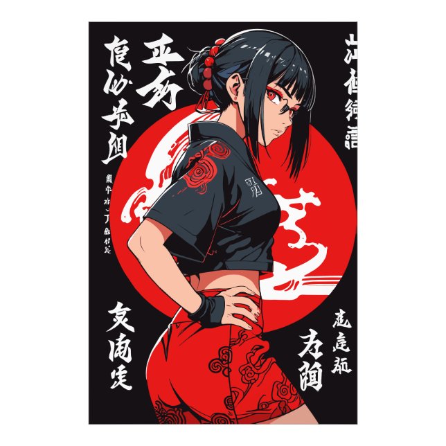 Mystic Warrior in Crimson Moonlight Photo Print (Front)