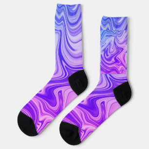 Mystic water painting blue colour design socks