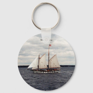 Mystic Whaler button key chain