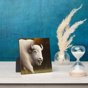 Mystic White Buffalo Digital Art Tabletop Plaque