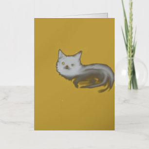 Mystic White Kitten Greeting Card – Blue-Eyed Cat