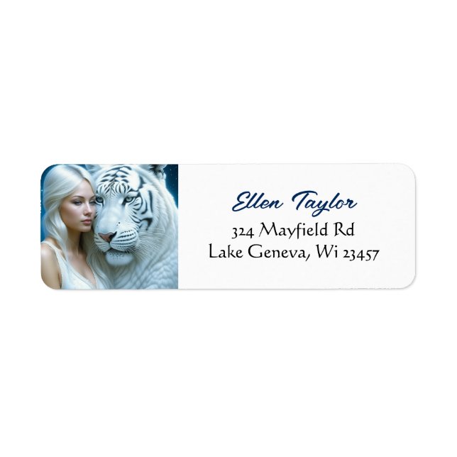 Mystic White Tiger and Woman (Devant)