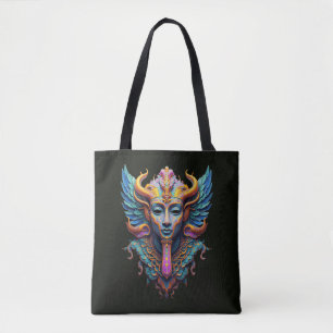 Mystic Winged Deity Tote Bag