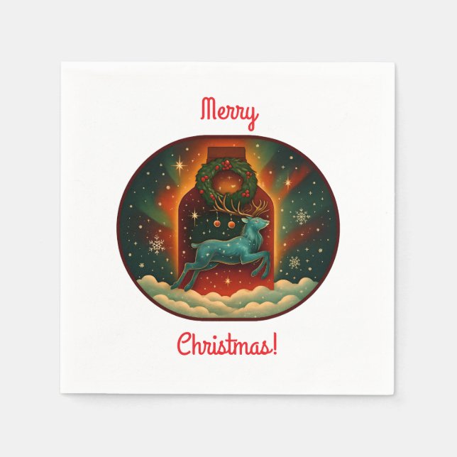Mystic Winter Stag Napkin (Front)