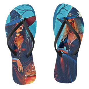 Mystic Witches Cauldron Spellbound Flip Flops