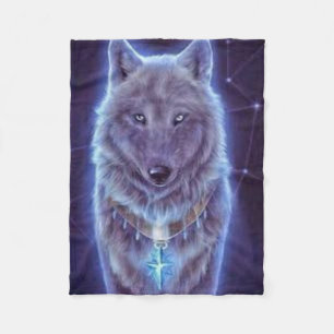 Mystic Wolf Fleece Blanket