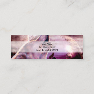 Mystic Wolf Howling at The Moon Mini Business Card
