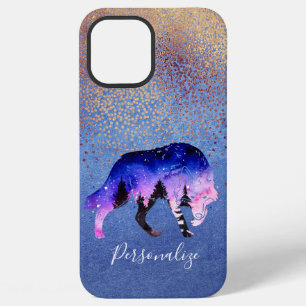 Mystic Wolf Spirit Animal Glitter Glam Personalize iPhone 12 Pro Max Case