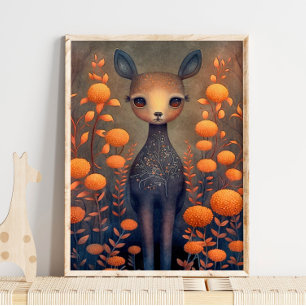 Mystic Woodland Faer Deer Impression du mur de c