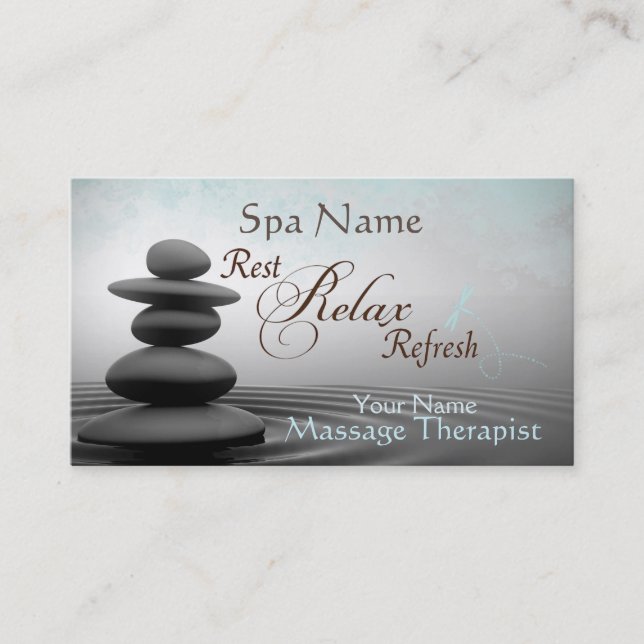 Mystic Zen Design Massage Therapist Business Card (Front)