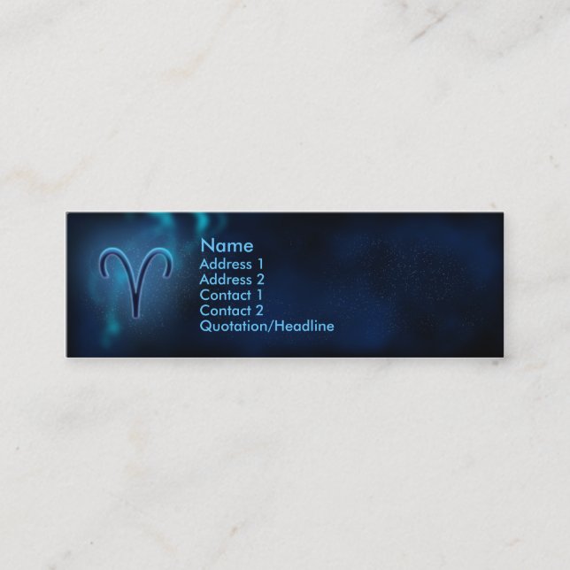 Mystic Zodiac - Aries Mini Business Card (Front)
