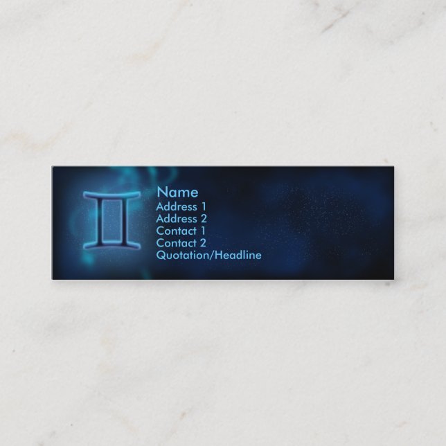 Mystic Zodiac - Gemini Mini Business Card (Front)