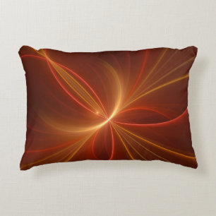 Mystical Abstract Fractal Art Modern Warm Colours Accent Pillow