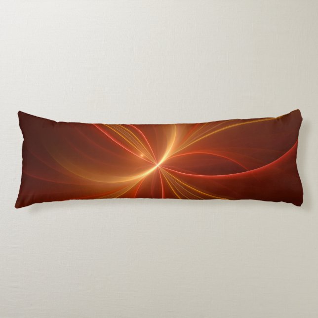 Mystical Abstract Fractal Art Modern Warm Colours Body Pillow (Front)