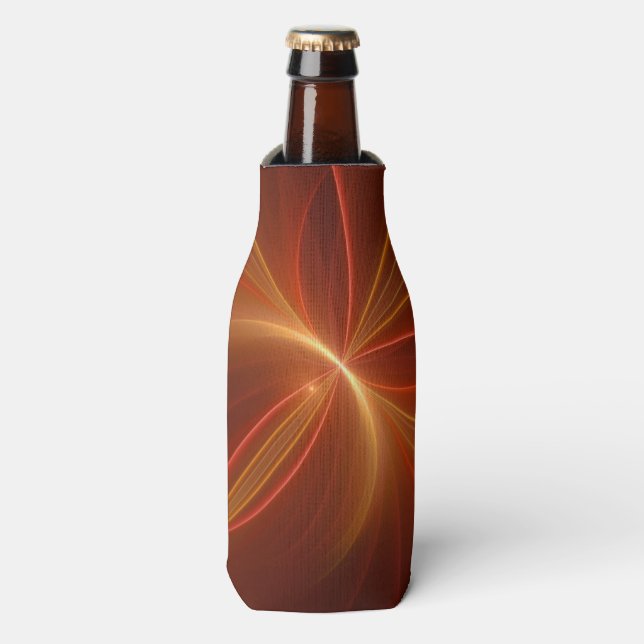 Mystical Abstract Fractal Art Modern Warm Colours Bottle Cooler (Bottle Front)