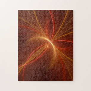 Mystical Abstract Fractal Art Modern Warm Colours Jigsaw Puzzle