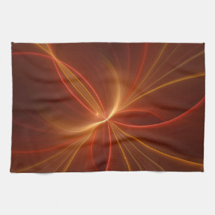 Mystical Abstract Fractal Art Modern Warm Colours Kitchen Towel