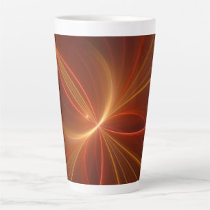 Mystical Abstract Fractal Art Modern Warm Colours Latte Mug