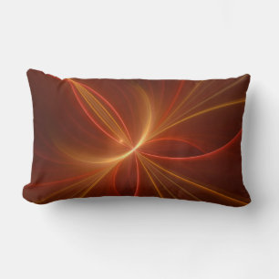 Mystical Abstract Fractal Art Modern Warm Colours Lumbar Pillow