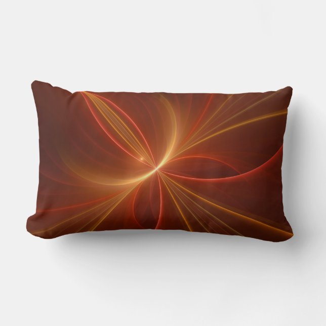 Mystical Abstract Fractal Art Modern Warm Colours Lumbar Pillow (Front)