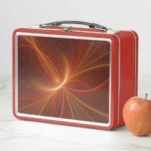 Mystical Abstract Fractal Art Modern Warm Colours Metal Lunch Box