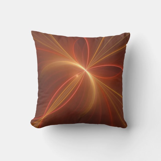 Mystical Abstract Fractal Art Modern Warm Colours Outdoor Pillow (Front)