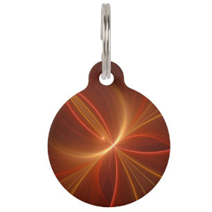 Mystical Abstract Fractal Art Modern Warm Colours Pet Tag