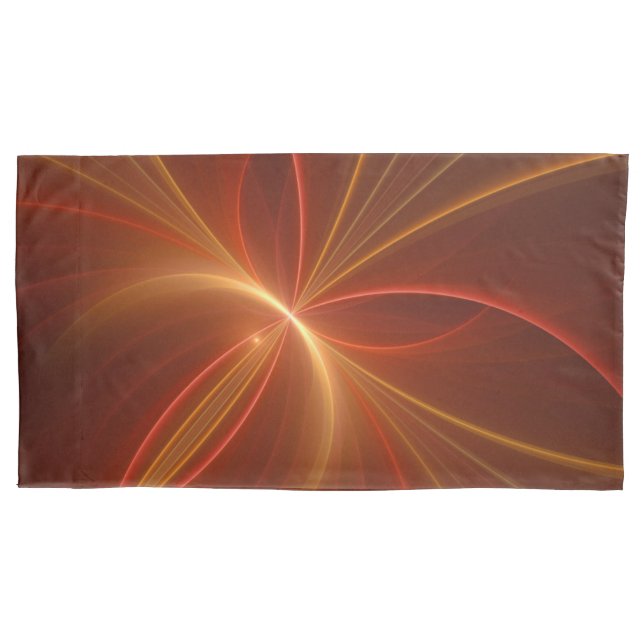 Mystical Abstract Fractal Art Modern Warm Colours Pillowcase (Front)