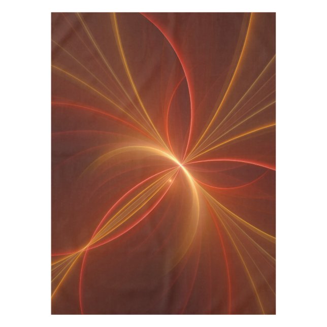 Mystical Abstract Fractal Art Modern Warm Colours Tablecloth (Front)