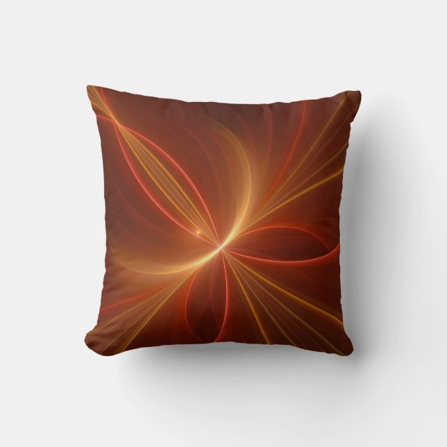 Mystical Abstract Fractal Art Modern Warm Colours Throw Pillow (Front)