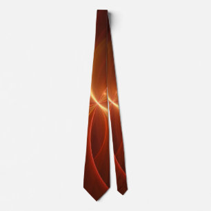 Mystical Abstract Fractal Art Modern Warm Colours Tie