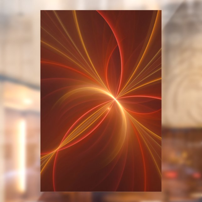 Mystical Abstract Fractal Art Modern Warm Colours Window Cling (Sheet 2)