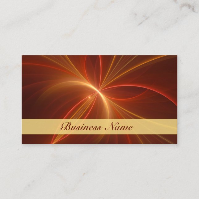 Mystical Abstract Fractal Modern Warm Colours Name Business Card (Front)