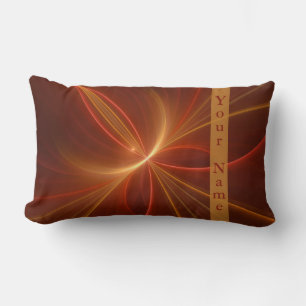 Mystical Abstract Fractal Modern Warm Colours Name Lumbar Pillow