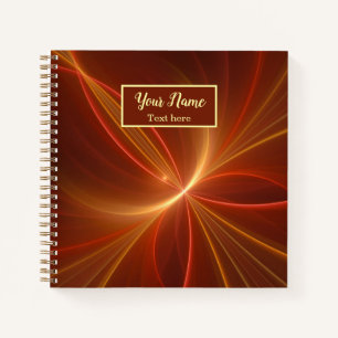 Mystical Abstract Fractal Modern Warm Colours Name Notebook