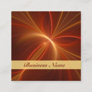 Mystical Abstract Fractal Modern Warm Colours Name Square Business Card