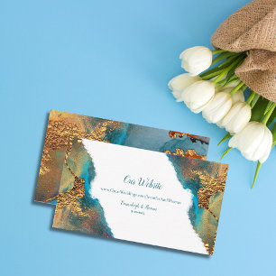 Mystical Abstract Teal Coral Gold Website Enclosure Card