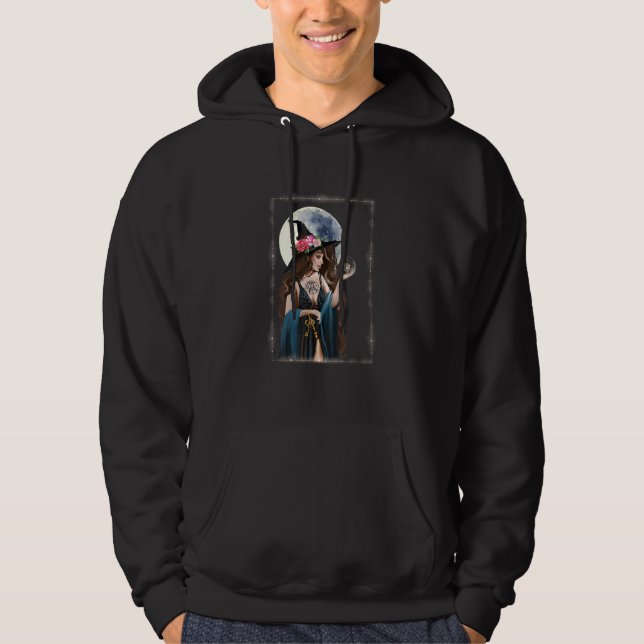 Mystical Alchemist Witch Casting Spells Magic For  Hoodie (Front)