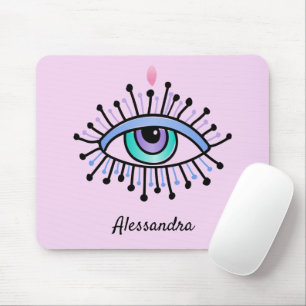 Mystical All-Seeing Eye Light Pink Mouse Pad